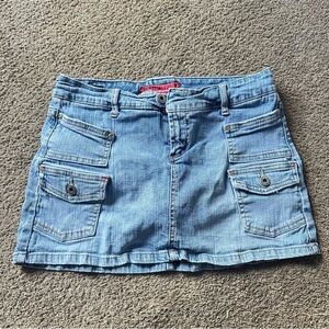 Y2K Hot Kiss Light Blue Mini Skirt